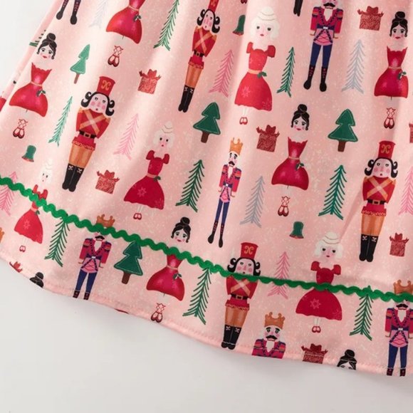 Boutique Christmas Nutcracker Girls Smocked Embroidered Dress - Picture 4 of 6